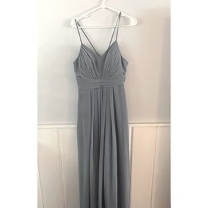 Azazie Adrienne Bridesmaid Dress (Dusty Blue - Size A8)